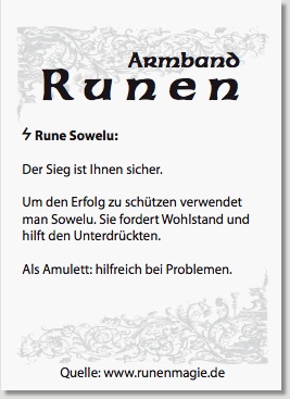 einzelrunenkartenarmband